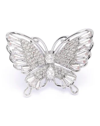 Inel in forma de fluture cu cristale, Transparent