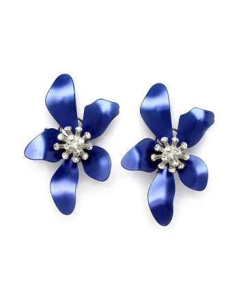 Cercei de aluminiu in forma de floare, Albastru inchis