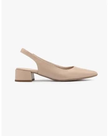 Pantofi slingback din piele, Bej