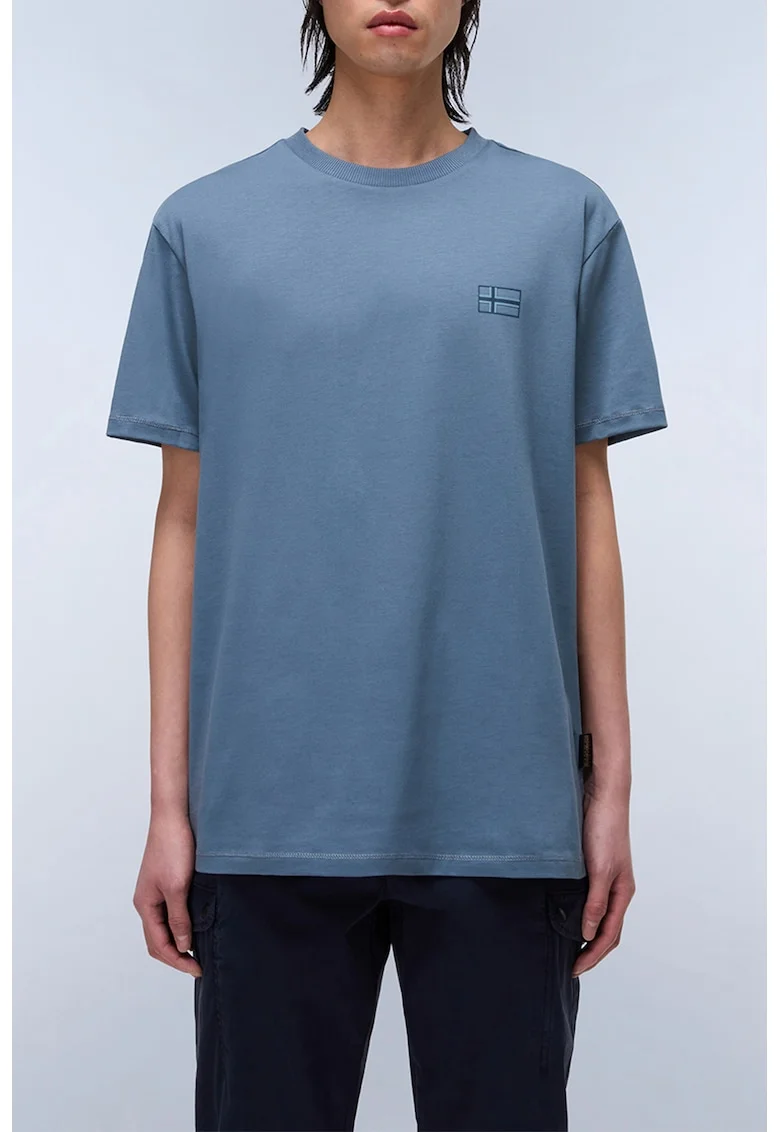 Tricou relaxed-fit de bumbac Sorana, Albastru prafuit