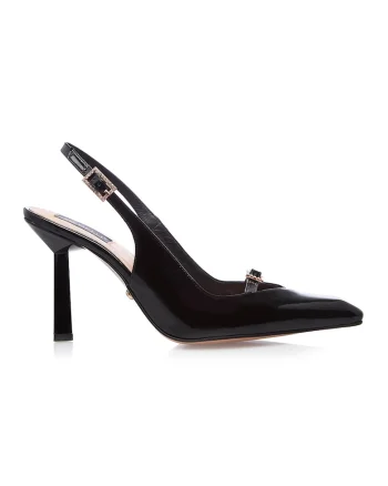 Pantofi slingback de piele Fairy, Negru