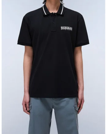 Tricou din bumbac cu guler polo, Alb/Negru