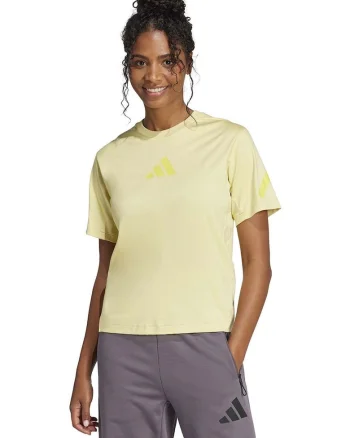 Tricou de bumbac cu imprimeu logo Z.N.E., Galben pal