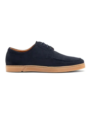 Pantofi de piele intoarsa cu sireturi, Bleumarin