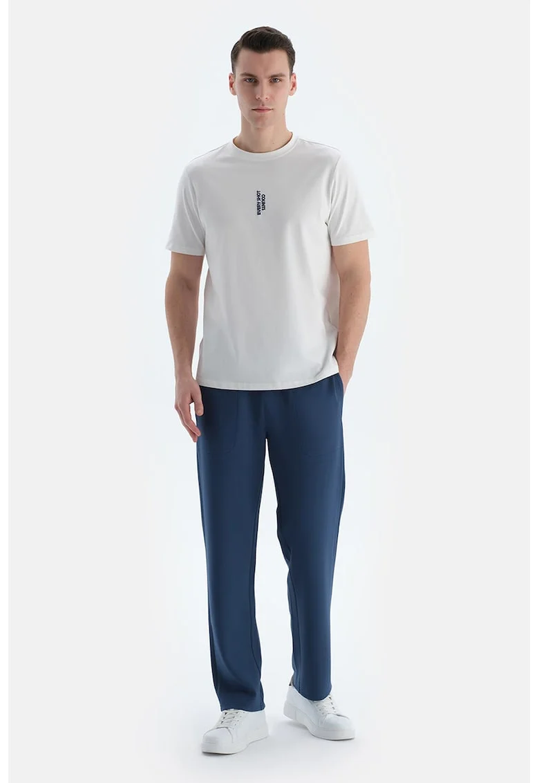 Pantaloni din amestec de modal cu snur de ajustare, Albastru inchis