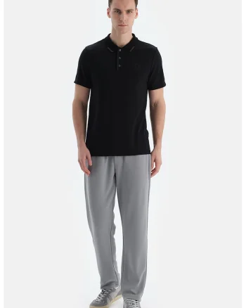 Pantaloni de trening din amestec de modal cu snur de ajustare, Gri deschis
