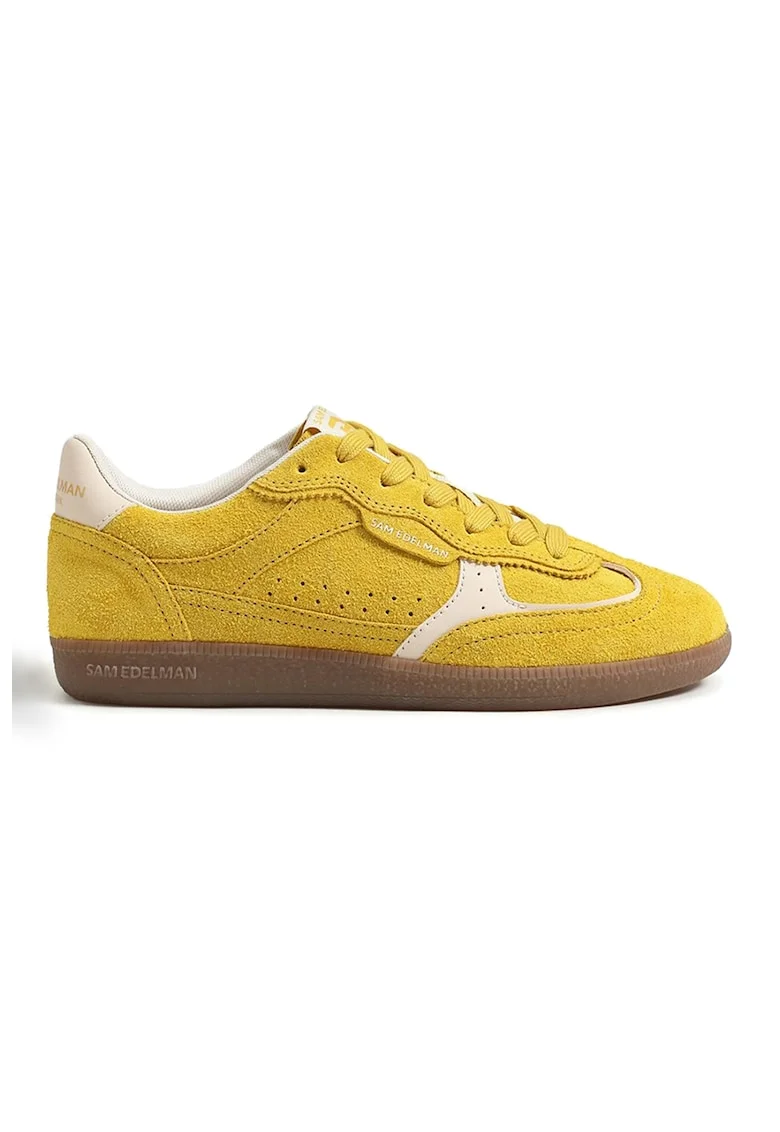 Pantofi sport low-cut cu logo Kallen, Alb fildes/Galben sofran