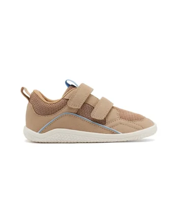 Pantofi sport din cu inchidere velcro si garnituri din plasa - 45375, Maro taupe