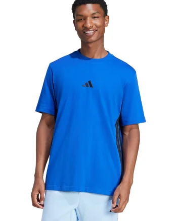 Tricou din bumbac cu decolteu la baza gatului si logo, Negru/Albastru royal