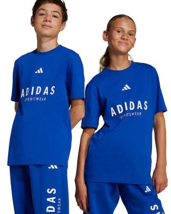 Tricou din bumbac cu imprimeu logo, Albastru royal/Alb optic