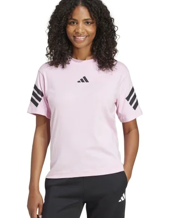 Tricou cu decolteu la baza gatului Future Icons 3-Stripes, Roz pastel