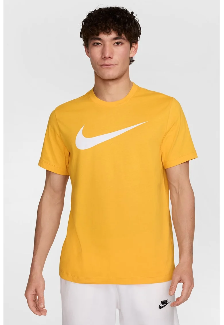 Tricou cu imprimeu logo Sportswear Swoosh, Alb/Galben