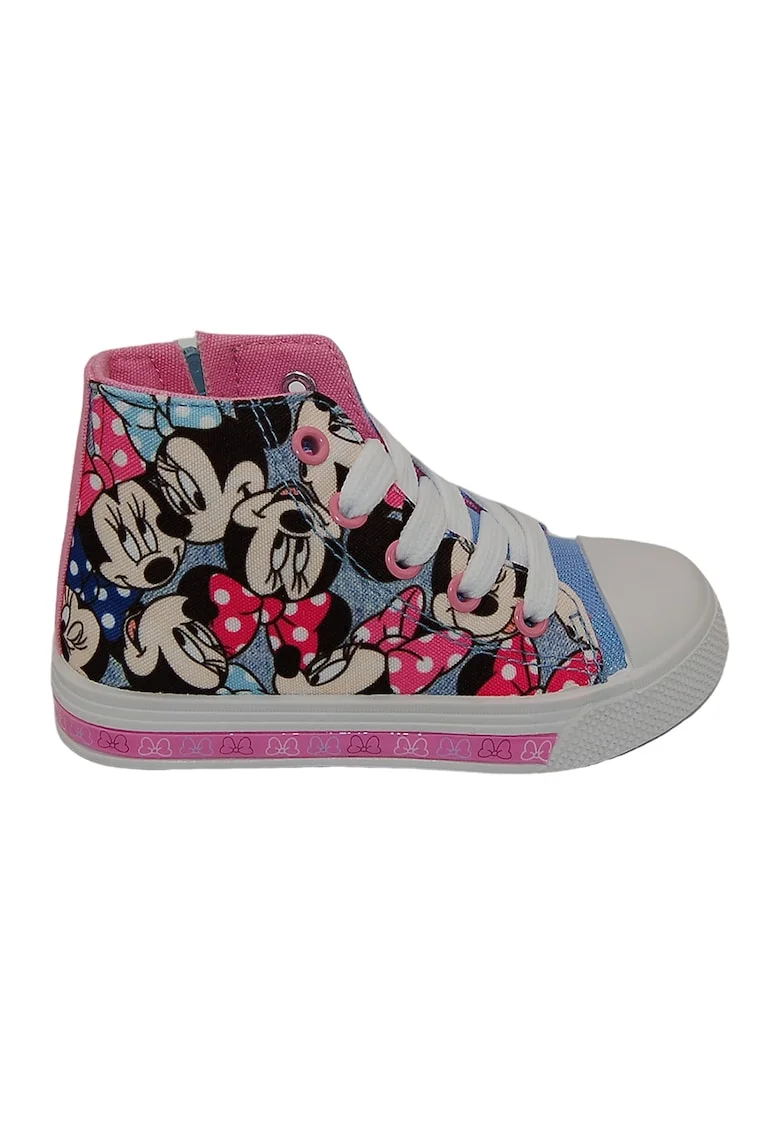 Tenisi high-top cu LED-uri Minnie Mouse, Negru/Roz/Albastru