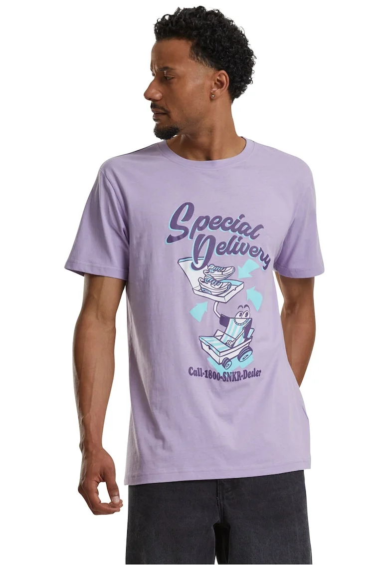 Tricou din bumbac cu imprimeu grafic, Violet/Lila/Albastru glaciar