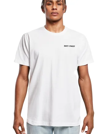 Tricou din bumbac cu imprimeu pe partea din spate, Negru/Alb optic
