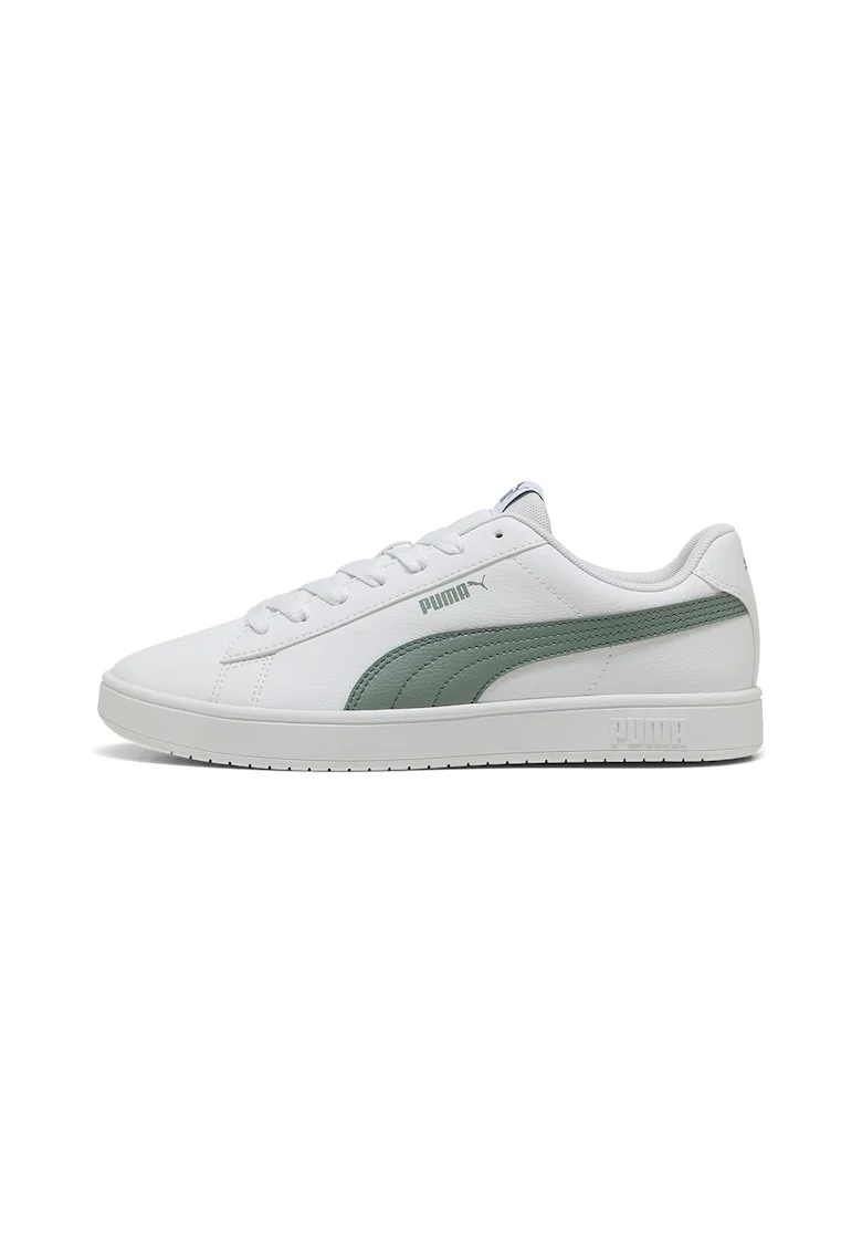 Pantofi sport de piele ecologica Rickie Classic, Alb/Verde feriga