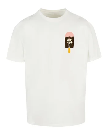 Tricou din bumbac cu decolteu la baza gatului, Alb murdar