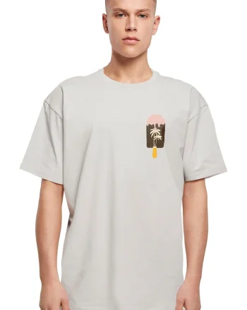 Tricou din bumbac cu decolteu la baza gatului, Gri cenusiu
