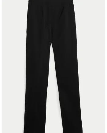 Pantaloni slim fit cu talie medie, Negru/Negru stins