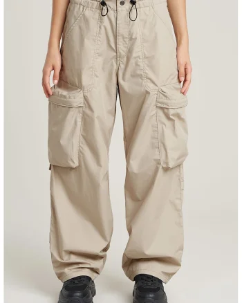 Pantaloni cargo cu croiala ampla, Maro taupe deschis