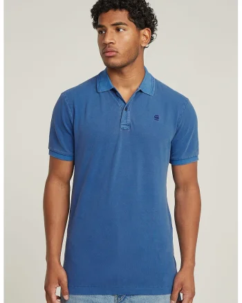 Tricou polo din amestec de bumbac organic, Albastru pastel