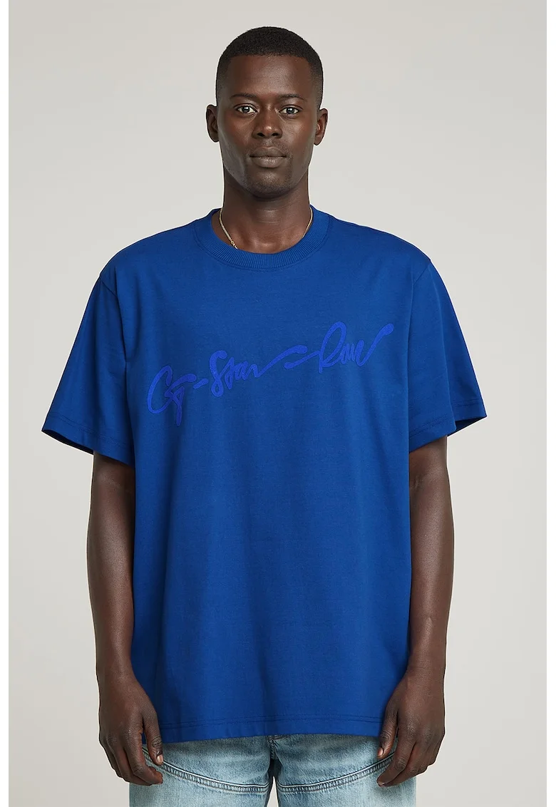 Tricou supradimensionat de bumbac organic, Albastru royal