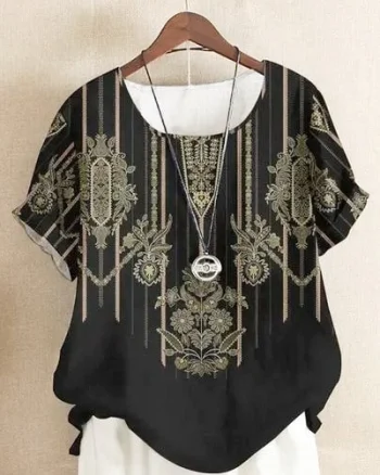 Bluza cu flori, de dama, maneca scurta, model 28