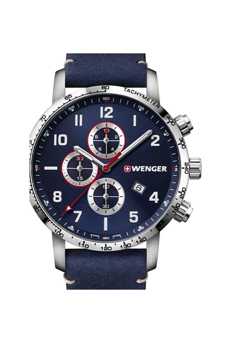 Ceas barbatesc  01.1543.109 Attitude Chono. 44mm, 10ATM, Argintiu