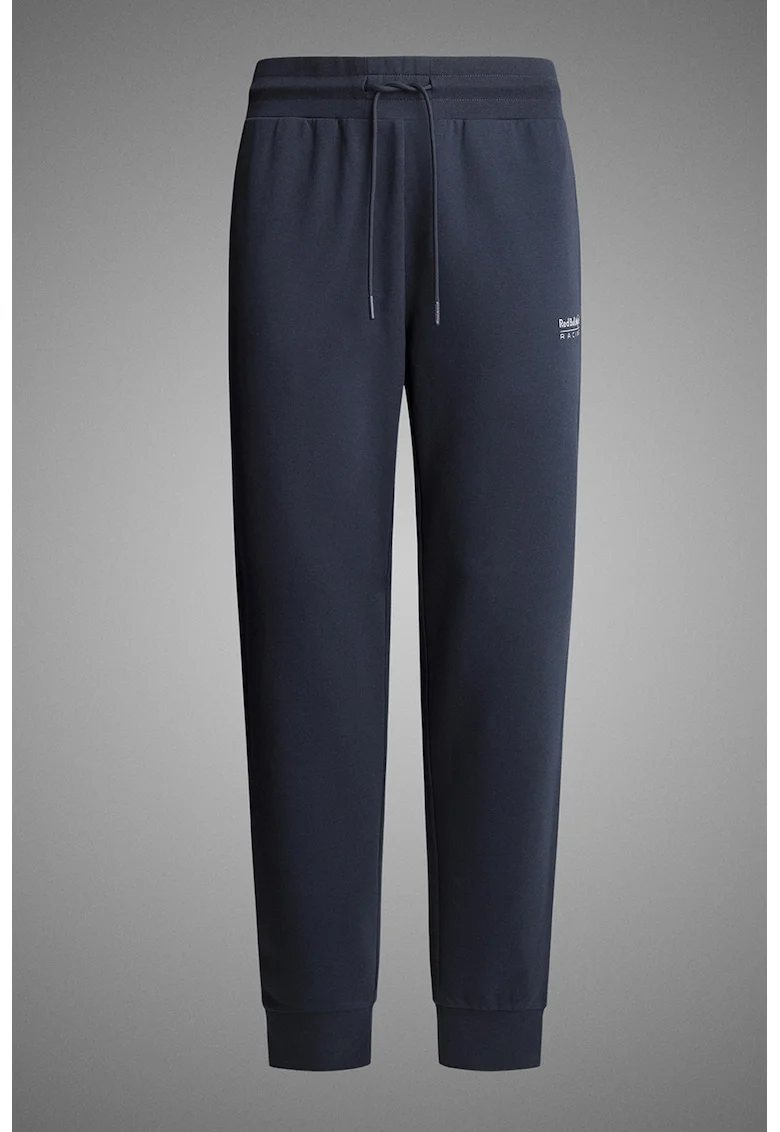 Pepe Jeans London, Pantaloni de trening cu snur de ajustare in talie, Bleumarin
