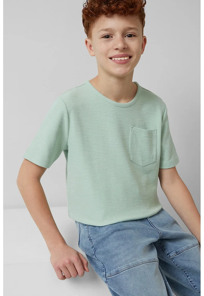 Tricou cu decolteu la baza gatului, Verde pal