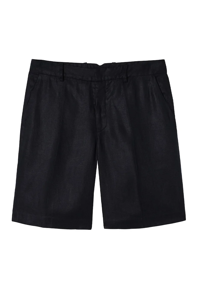 Pantaloni scurti de in cu talie medie, Albastru ultramarin
