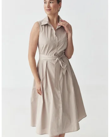 Rochie-camasa midi Nikina, Maro taupe deschis