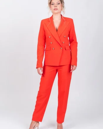 Pantaloni office/casual cu talie inalta si pense