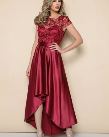 Rochie de ocazie din tafta cu partea superioara din broderie