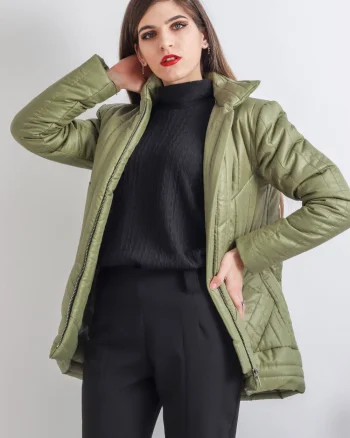 Geaca din fas scurta de culoare verde mint
