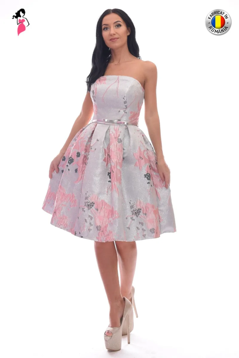 Rochie Per Donna de ocazie clos de lungime midi din brocard cu fir metalic