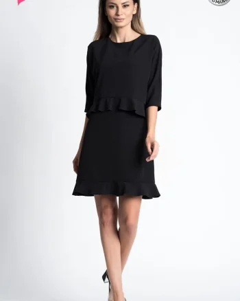 Rochie Xara eleganta vaporoasa cu volane la baza