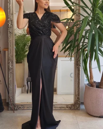 Rochie eleganta din tafta neagra