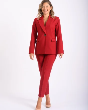 Compleu elegant rosu format din doua piese