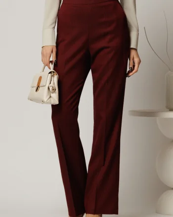 Pantaloni dama grena office croi drept