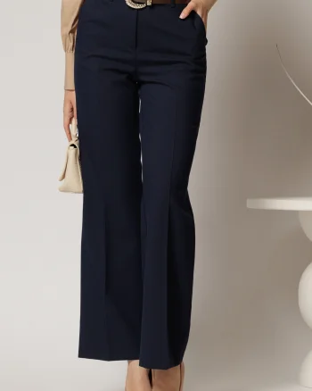 Pantaloni dama bleumarin office cu buzunare