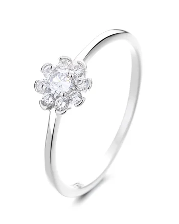 Inel argint 925, JW1339, model floare, placat cu rodiu