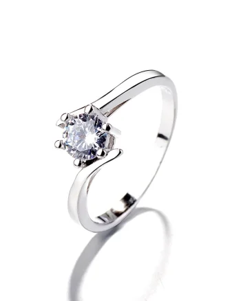 Inel argint 925, JW1390, model elegant cu piatra, placat cu rodiu
