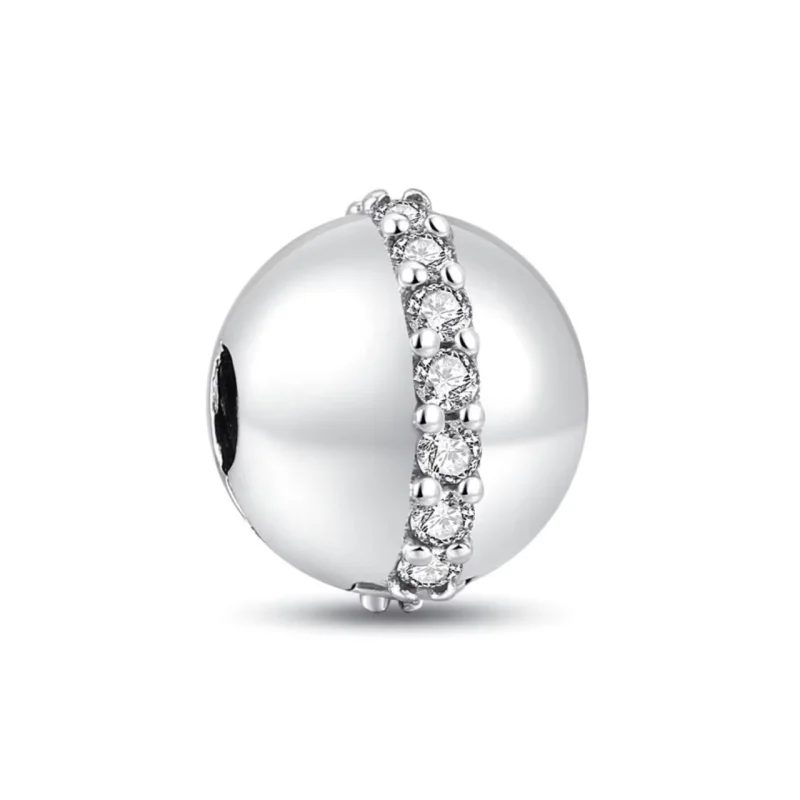 Charm/talisman separator argint 925, JW1167, model elegant cu pietre, placat cu rodiu