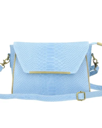 Geanta dama Nita GT1028, piele naturala, albastru deschis