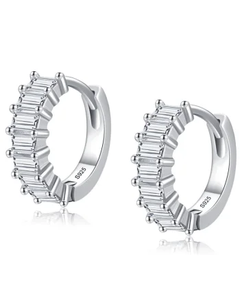 Cercei rotunzi argint 925, JW1822, model elegant, placati cu rodiu