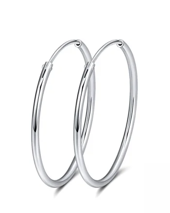 Cercei rotunzi argint 925, JW1785, model elegant, placati cu rodiu
