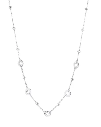 Lantisor argint 925, JW1739, model geometric, placat cu rodiu