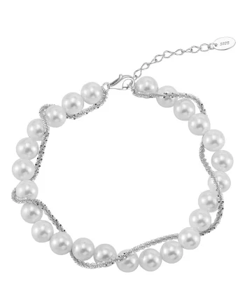 Bratara din argint 925 pentru dama, JW1713, model perlute , placata cu rodiu