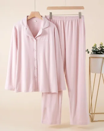 Pijama dama "Happy Day" din doua piese, PJ002, Roz Pudrat